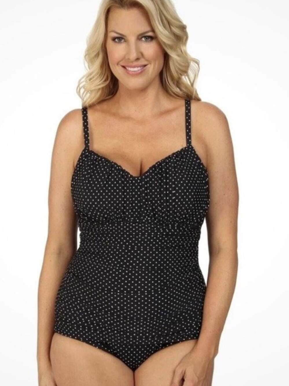 Miraclesuit NWT Rialto Black Polka Dot Slimming Swimsuit 20W